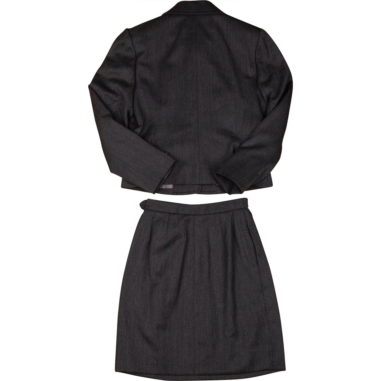 Hermès Hermès Gris Wool Argent Jacket Costume Set (DE38 / FR40) Donkergrijs