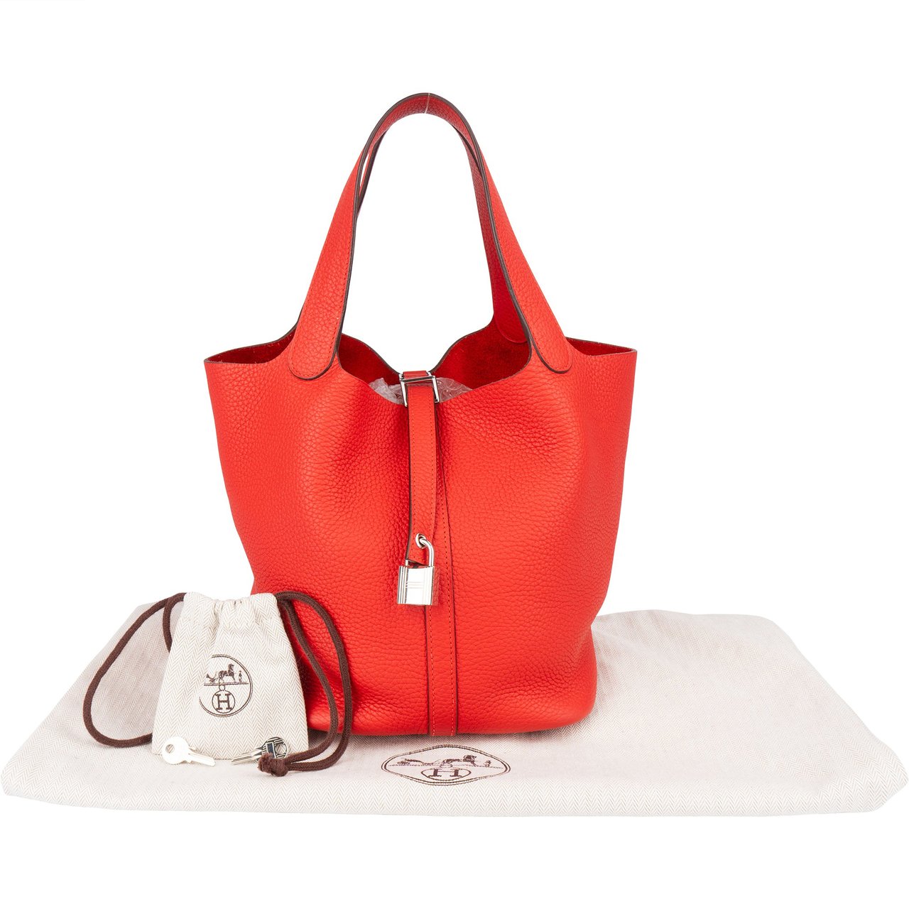 Hermès Hermès Taurillon Clemence Picotin Lock 22 (MM) Handbag Rood