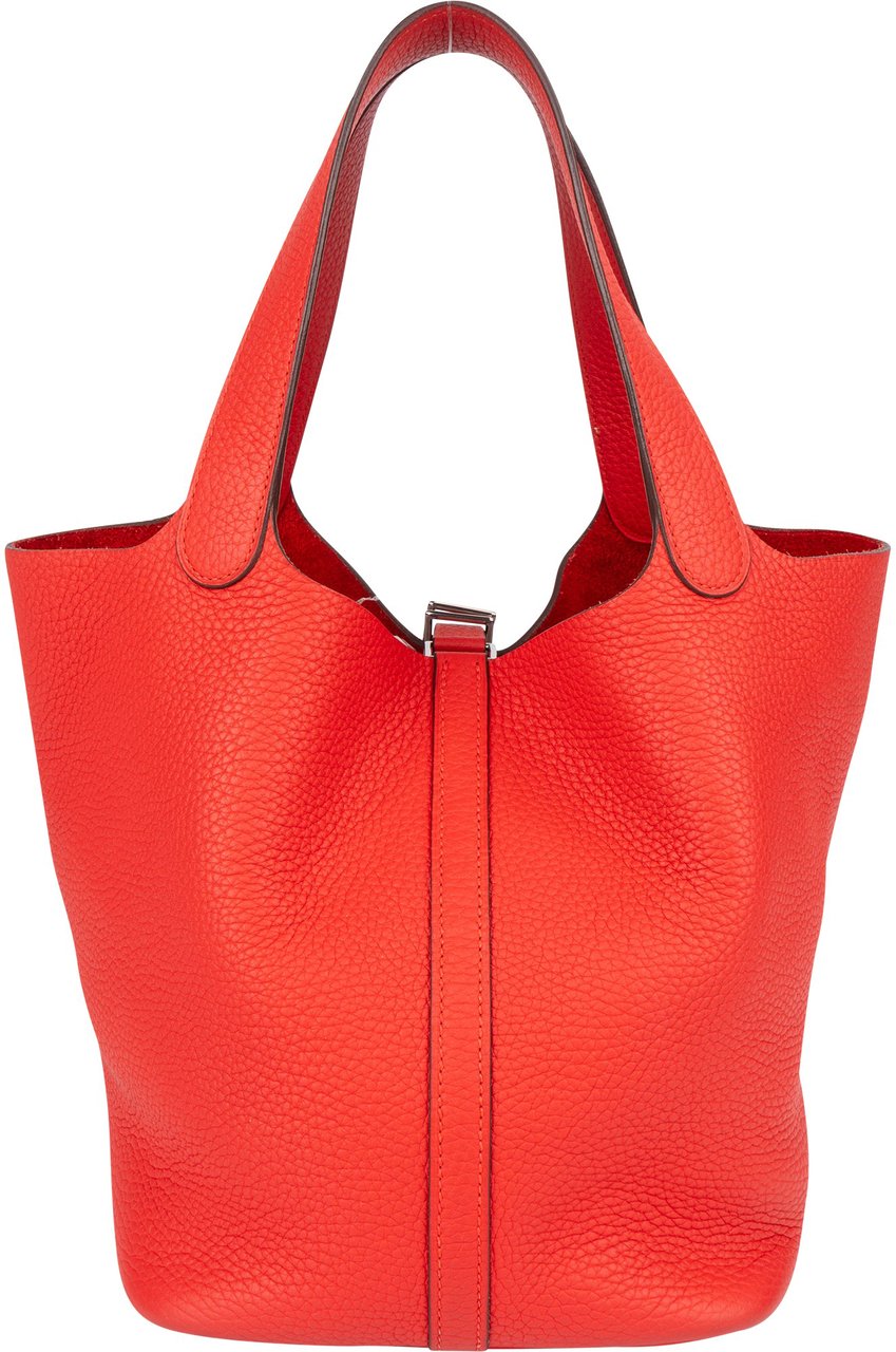 Hermès Hermès Taurillon Clemence Picotin Lock 22 (MM) Handbag Rood