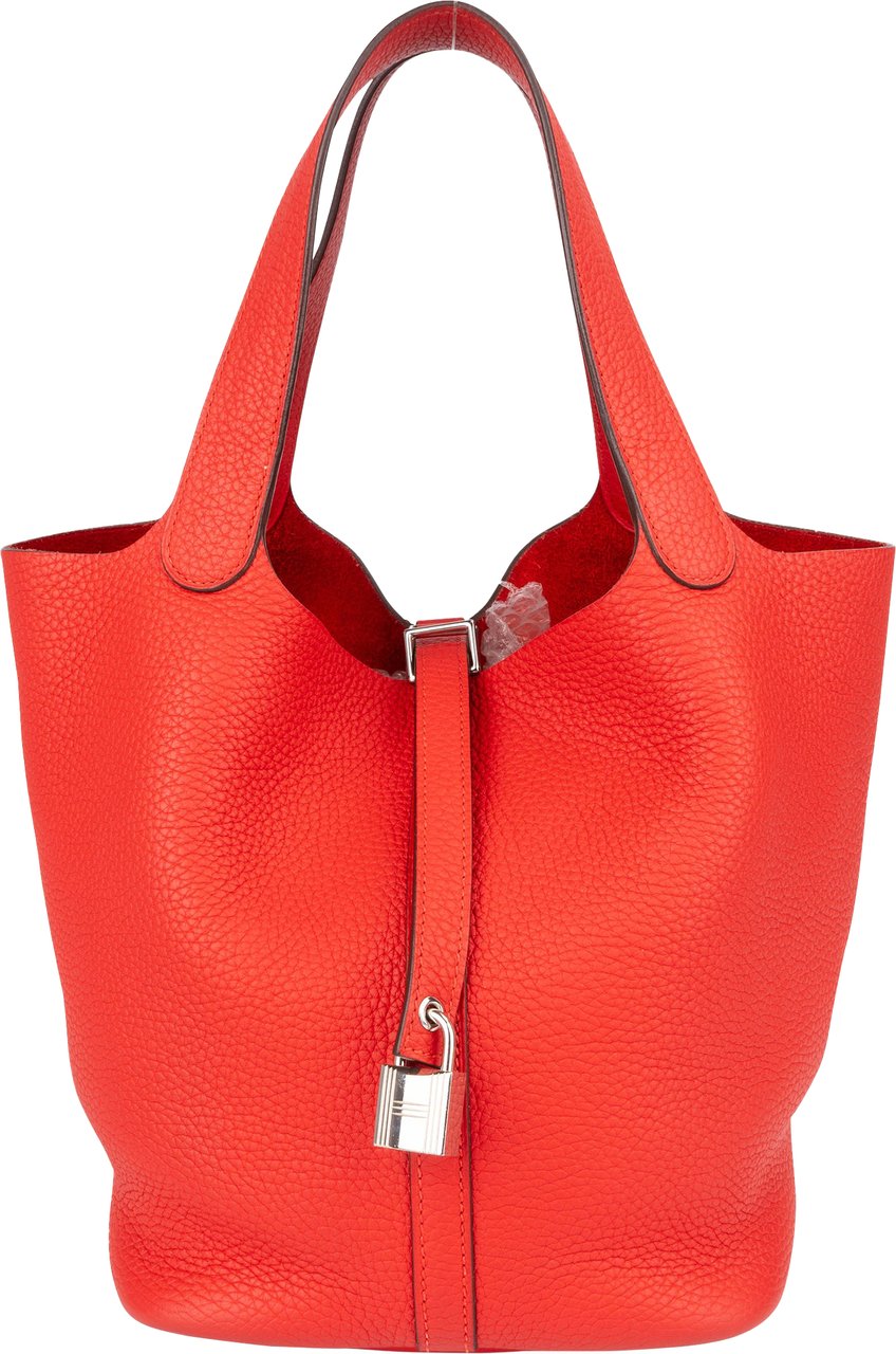 Hermès Hermès Taurillon Clemence Picotin Lock 22 (MM) Handbag Rood