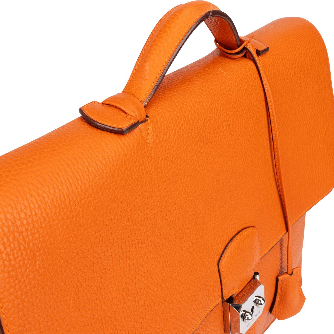 Hermès Hermès Orange Togo Leather Sac à Dépêches Business Bag Oranje
