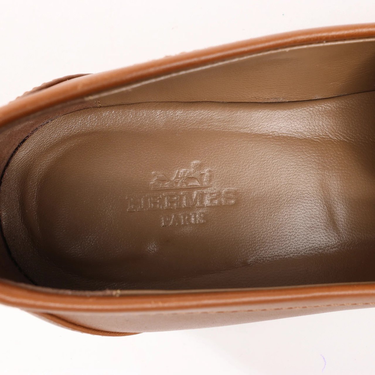 Hermès HERMES Kelly Leather Loafer in Brown, Size 37 EU Bruin