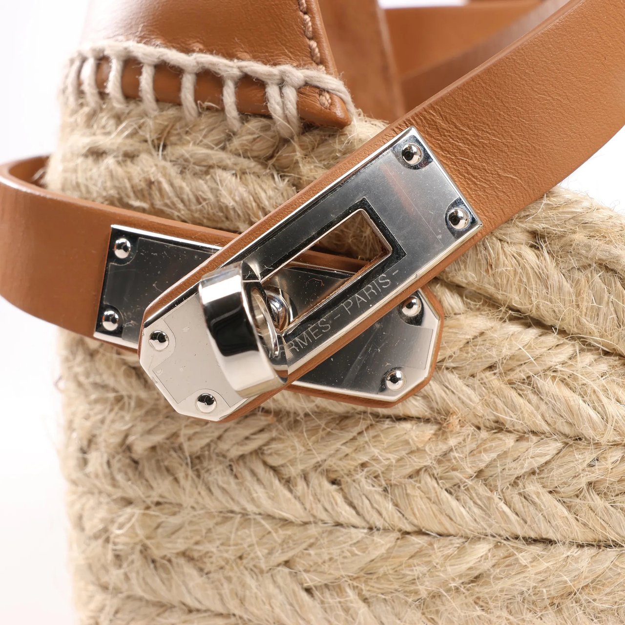 Hermès Hermès Kelly Tivoli Denim Wedge Sole Espadrilles Sandals in Light Blue, Size 37 EU Divers