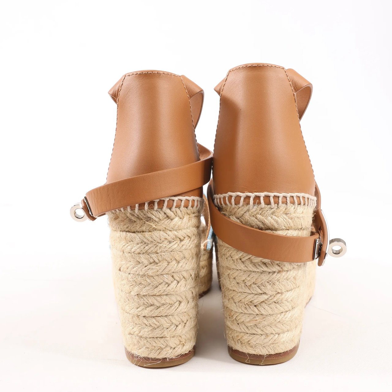 Hermès Hermès Kelly Tivoli Denim Wedge Sole Espadrilles Sandals in Light Blue, Size 37 EU Divers