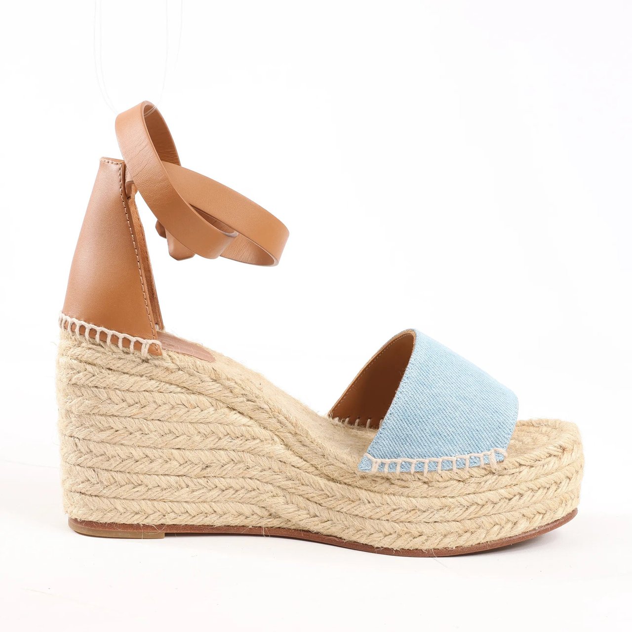 Hermès Hermès Kelly Tivoli Denim Wedge Sole Espadrilles Sandals in Light Blue, Size 37 EU Divers
