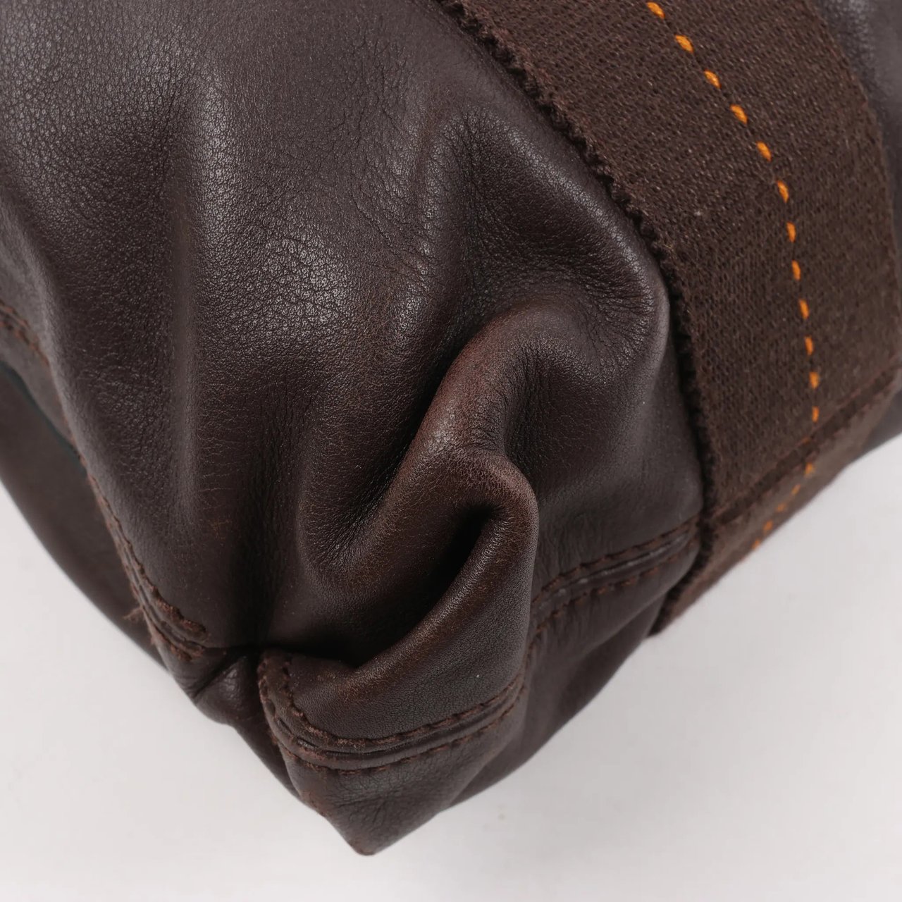 Hermès Hermes Caravan Horizontal PM Veau Derma Chocolat Silver Metal Fittings 2Way Handbag Bruin