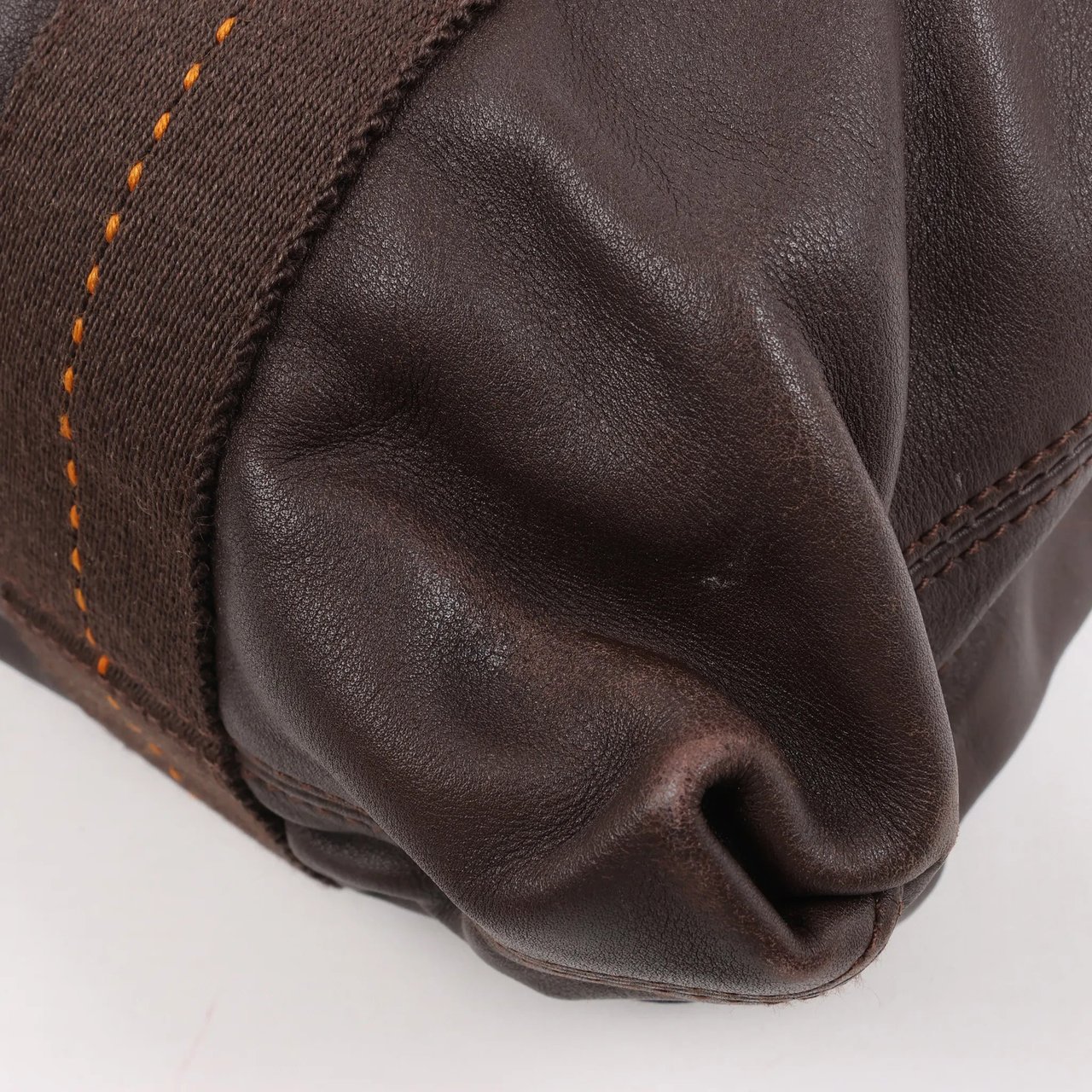 Hermès Hermes Caravan Horizontal PM Veau Derma Chocolat Silver Metal Fittings 2Way Handbag Bruin