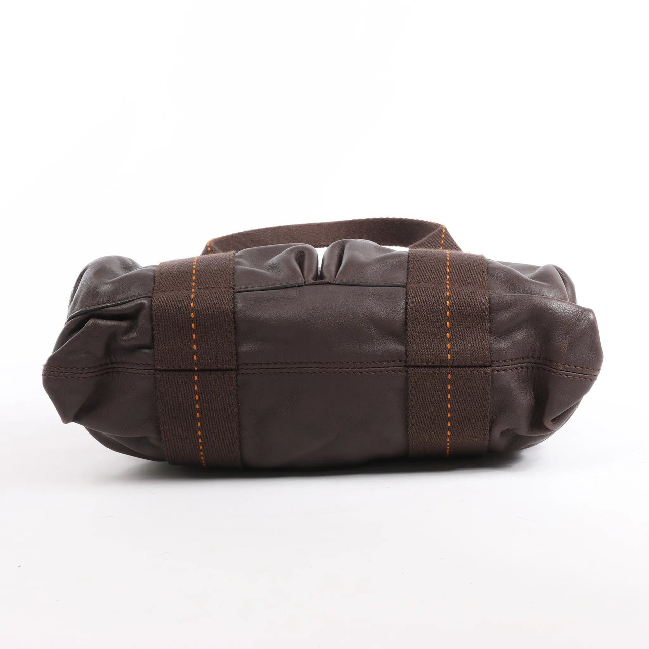 Hermès Hermes Caravan Horizontal PM Veau Derma Chocolat Silver Metal Fittings 2Way Handbag Bruin