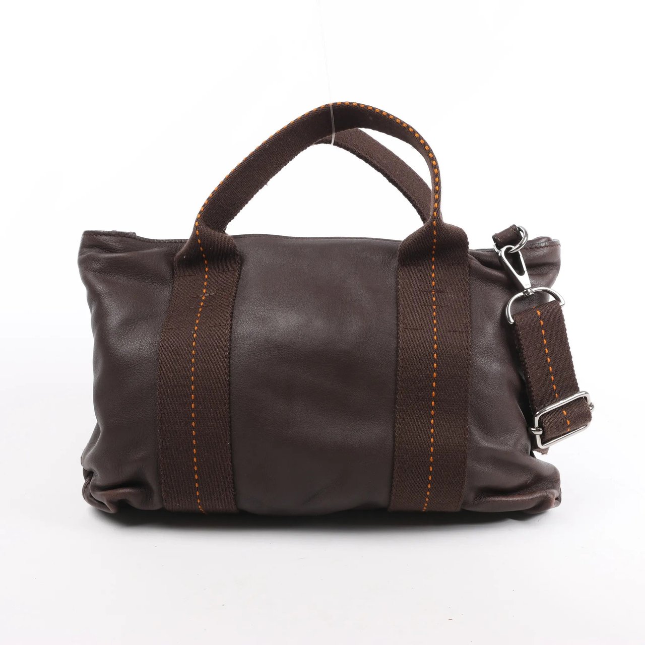 Hermès Hermes Caravan Horizontal PM Veau Derma Chocolat Silver Metal Fittings 2Way Handbag Bruin