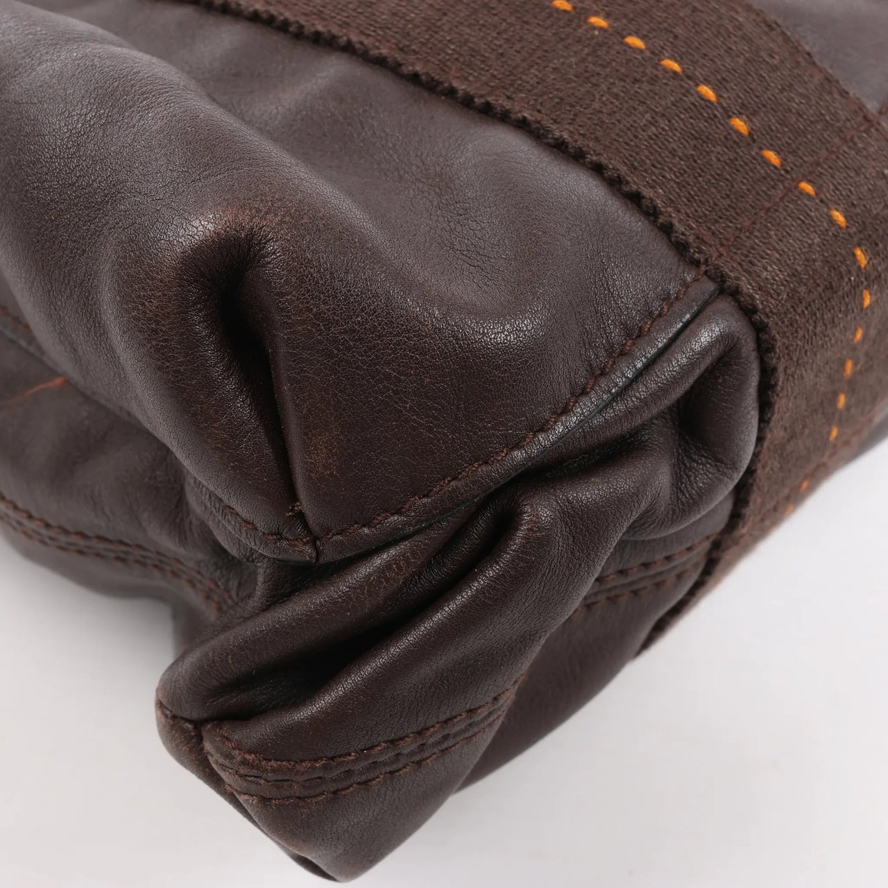 Hermès Hermes Caravan Horizontal PM Veau Derma Chocolat Silver Metal Fittings 2Way Handbag Bruin