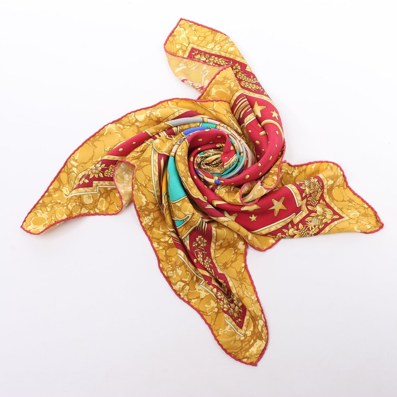 Hermès Hermès Carré 90 "CARPE DIEM" 100% Silk Scarf in Red Rood