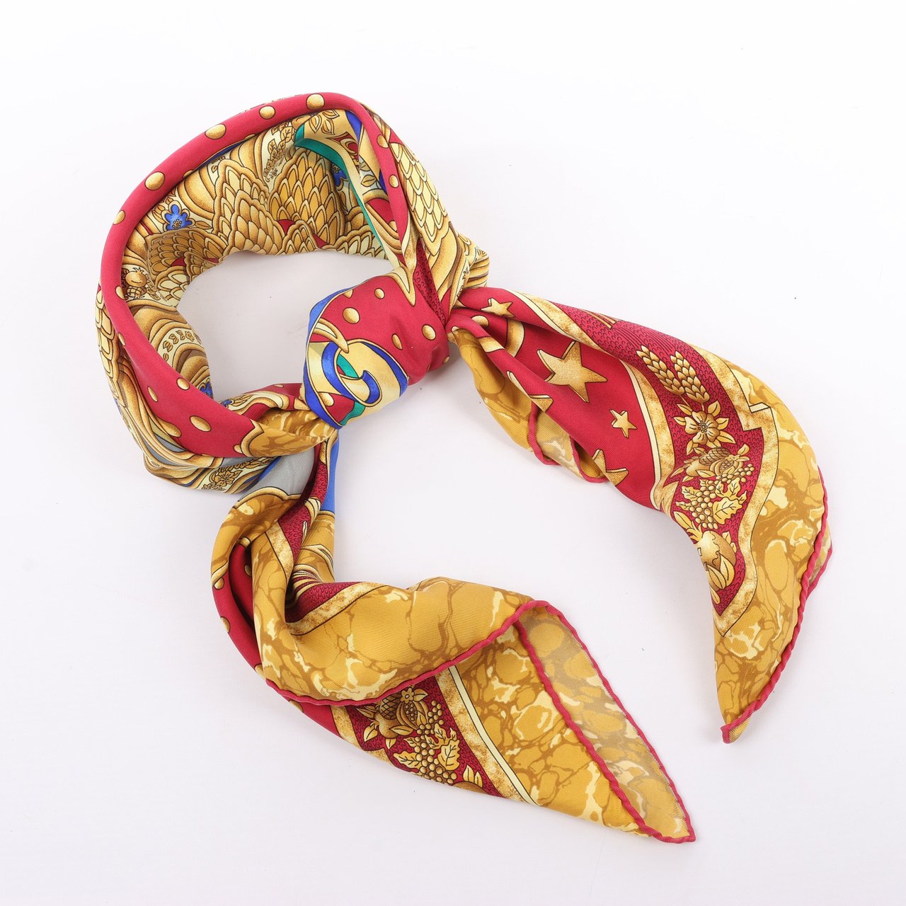 Hermès Hermès Carré 90 "CARPE DIEM" 100% Silk Scarf in Red Rood