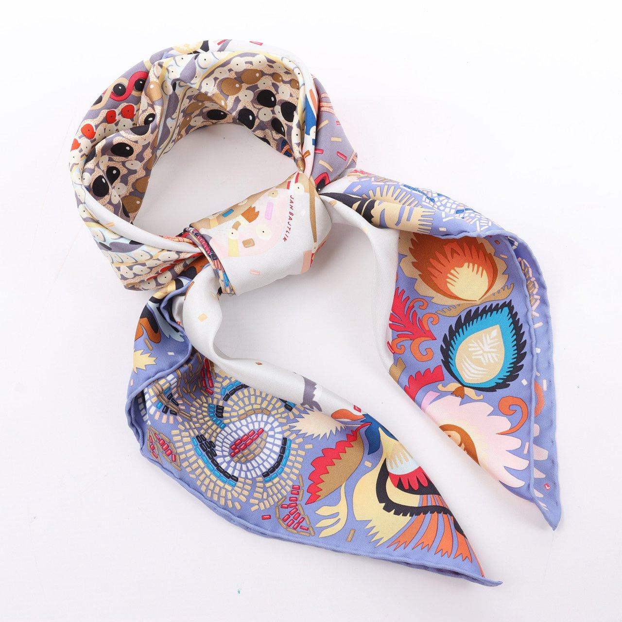 Hermès Hermès Carré 90 "Costume de Fete" 100% Silk Scarf in Purple Paars