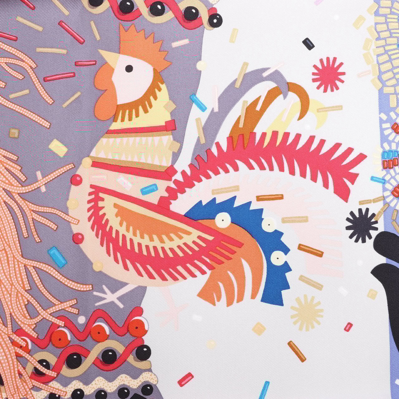 Hermès Hermès Carré 90 "Costume de Fete" 100% Silk Scarf in Purple Paars