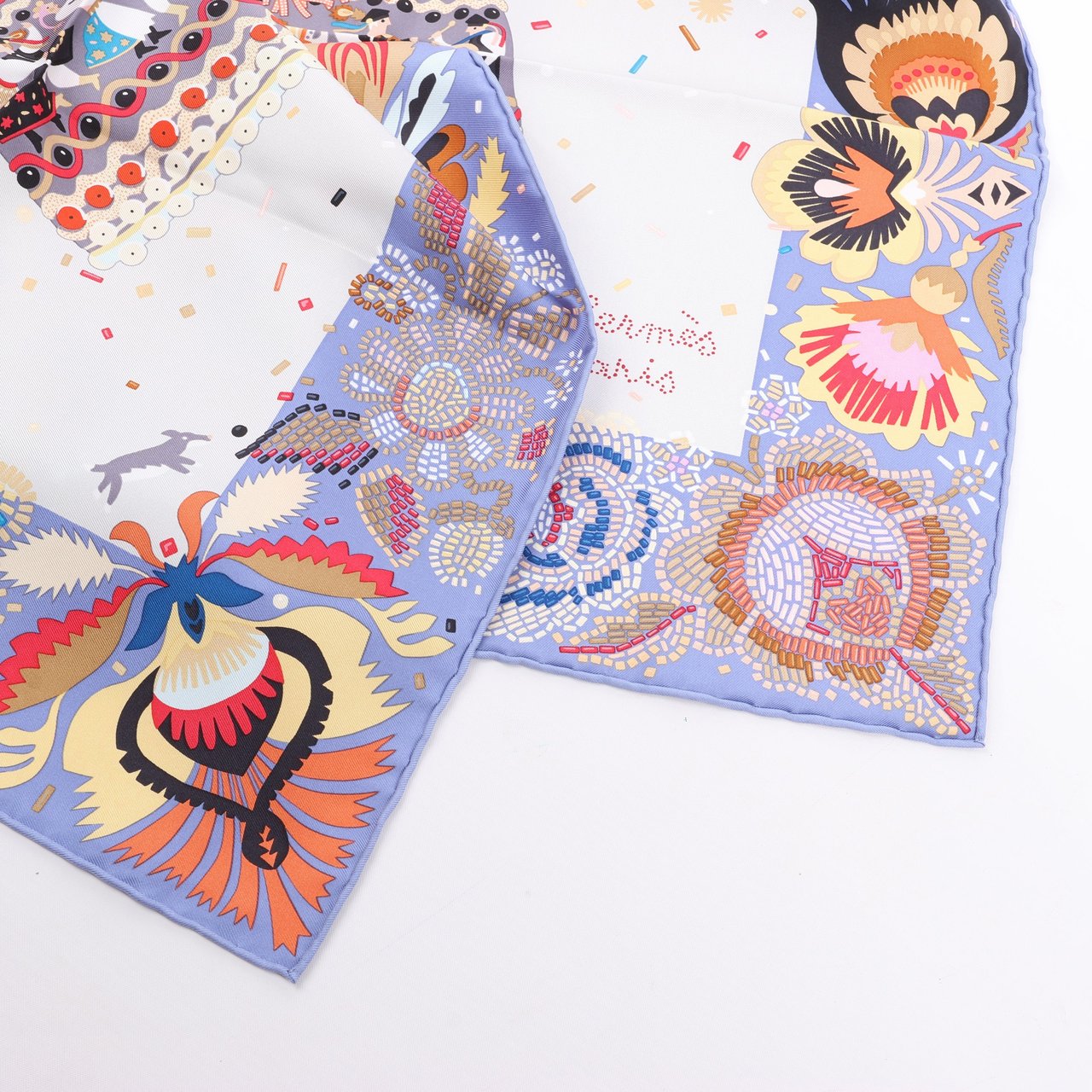 Hermès Hermès Carré 90 "Costume de Fete" 100% Silk Scarf in Purple Paars