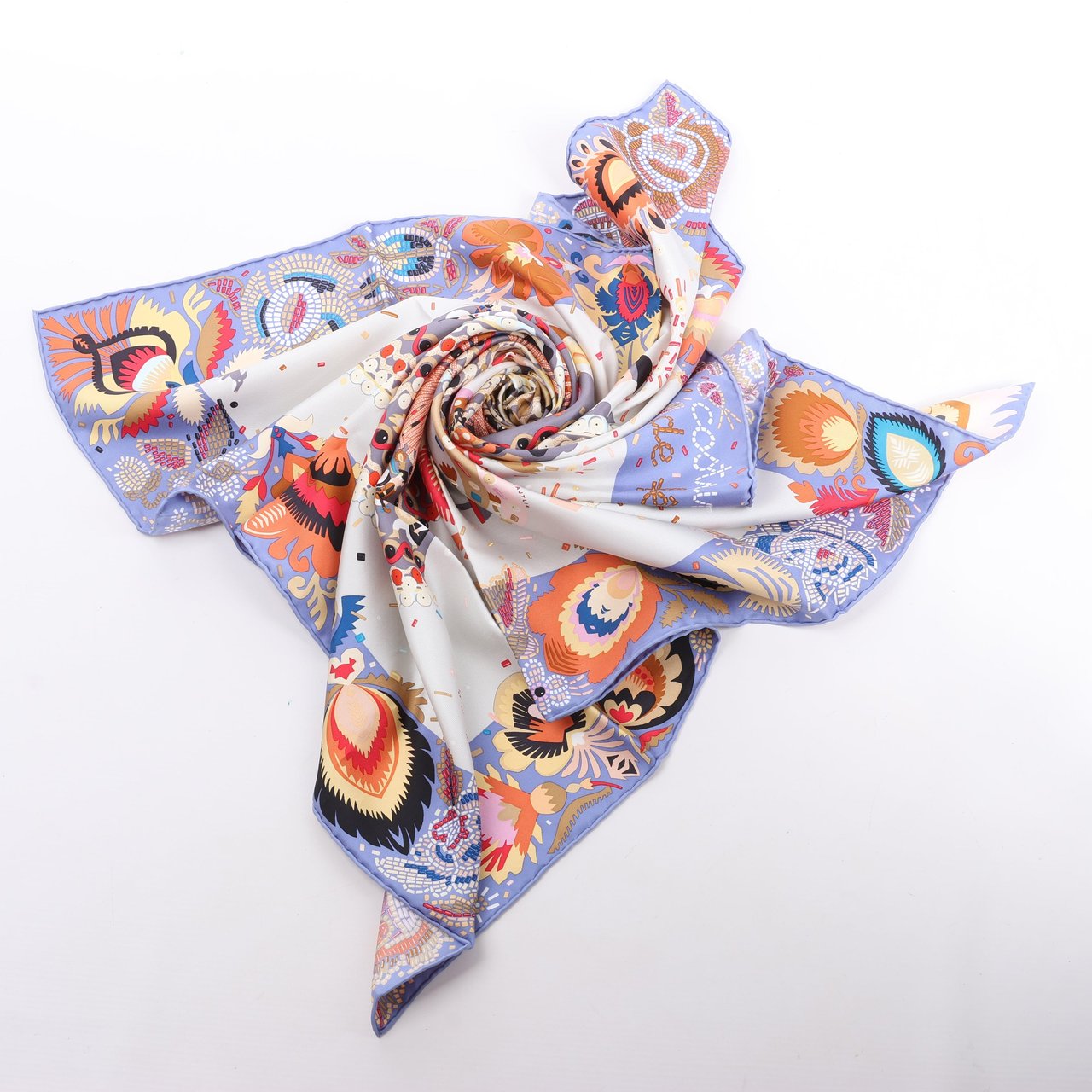 Hermès Hermès Carré 90 "Costume de Fete" 100% Silk Scarf in Purple Paars