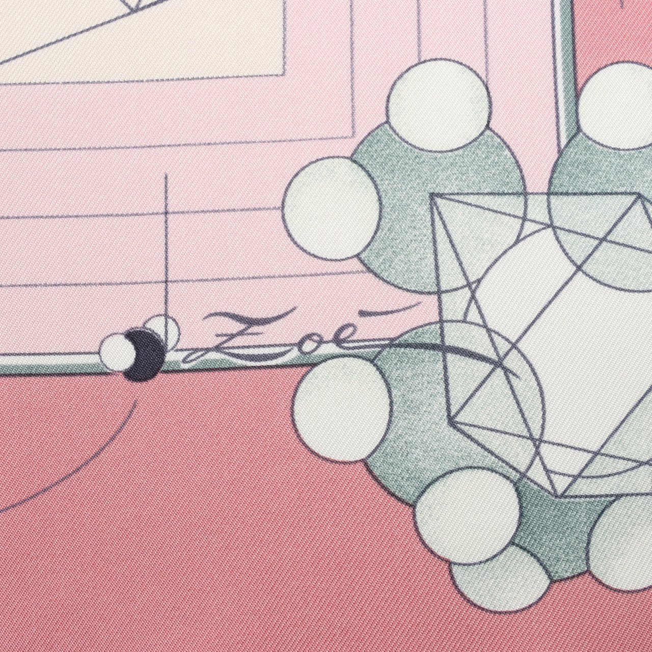 Hermès Hermès Carré 90 "La Musique Des Spheres" 100% Silk Scarf in Pink Roze