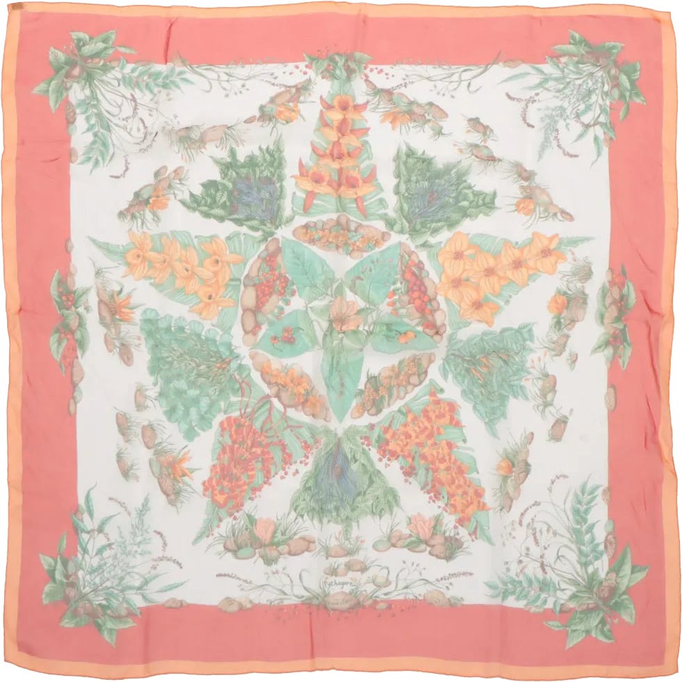 Hermès Hermès Carré 90 "Pythagore" Silk handkerchief in Orange Oranje