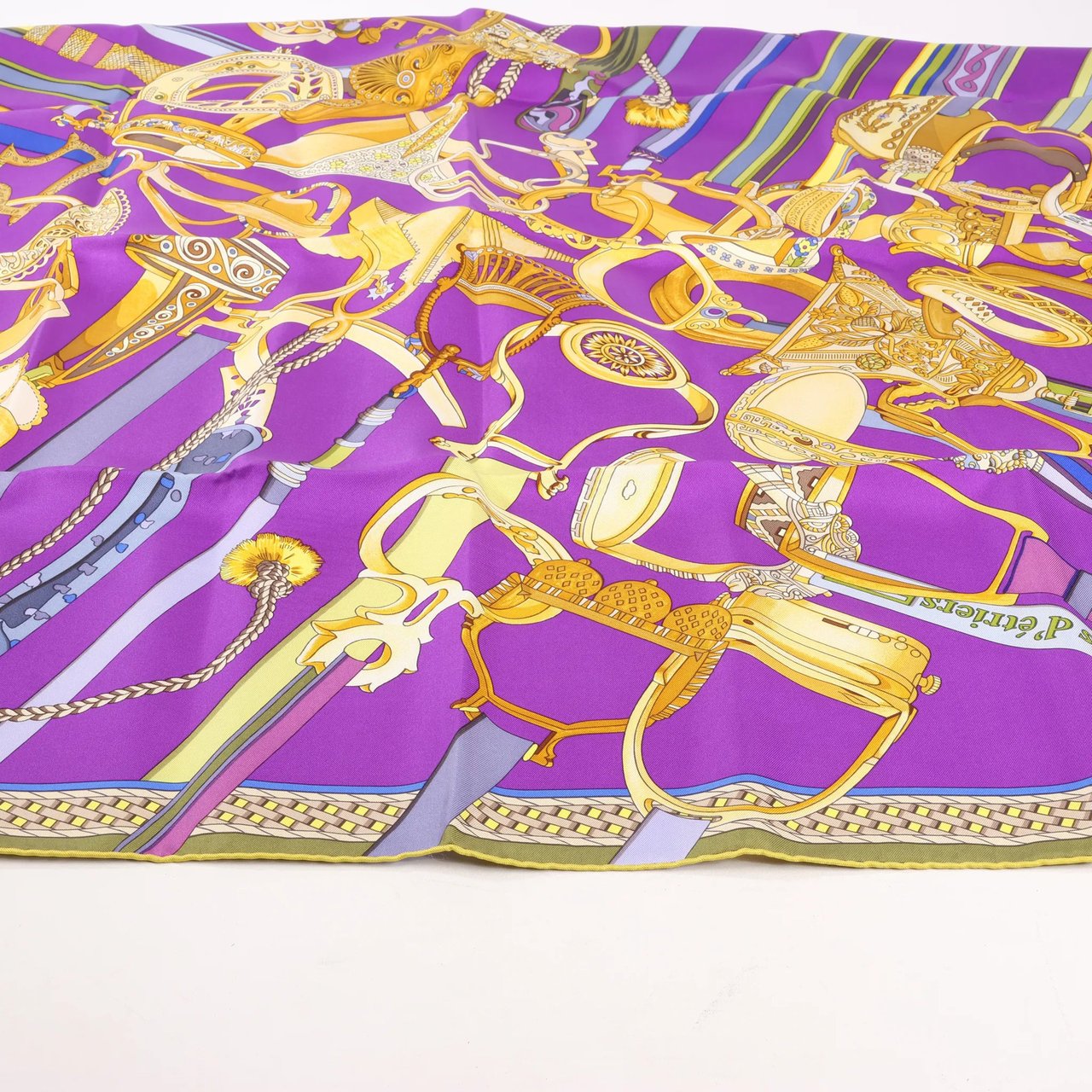 Hermès Hermès Carré 90 "Concours d'etriers Etelier" Silk handkerchief in Purple Paars