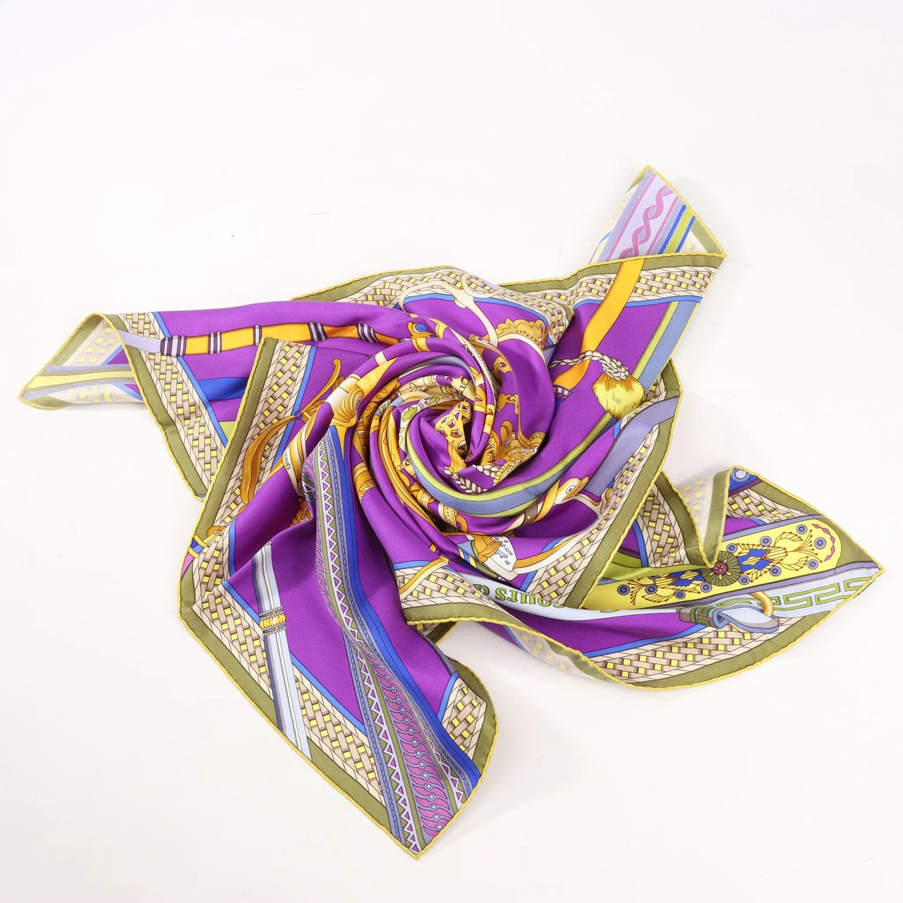 Hermès Hermès Carré 90 "Concours d'etriers Etelier" Silk handkerchief in Purple Paars
