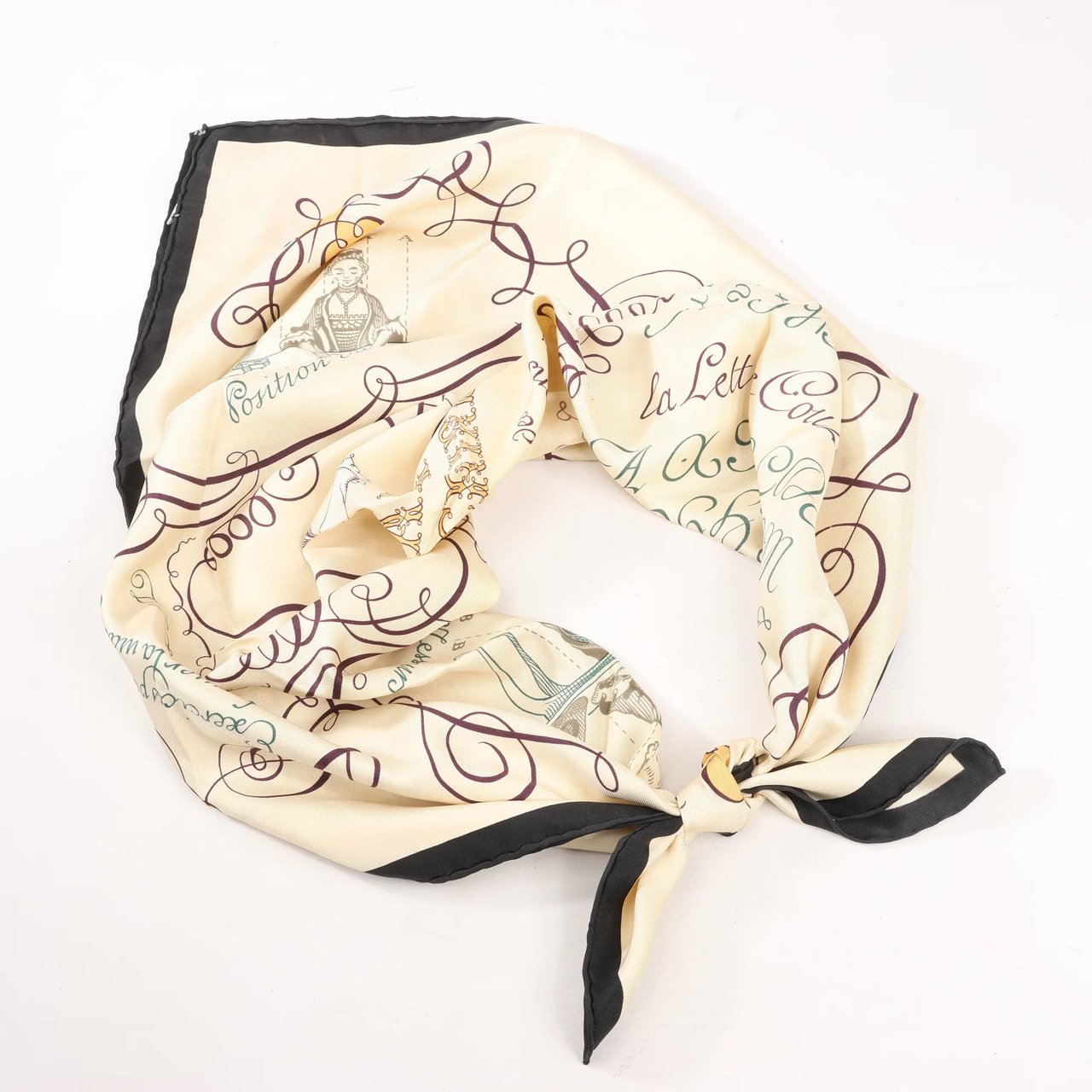 Hermès Hermès Carré 90 "L'ART D'ECRIRE" Silk handkerchief in Beige Beige