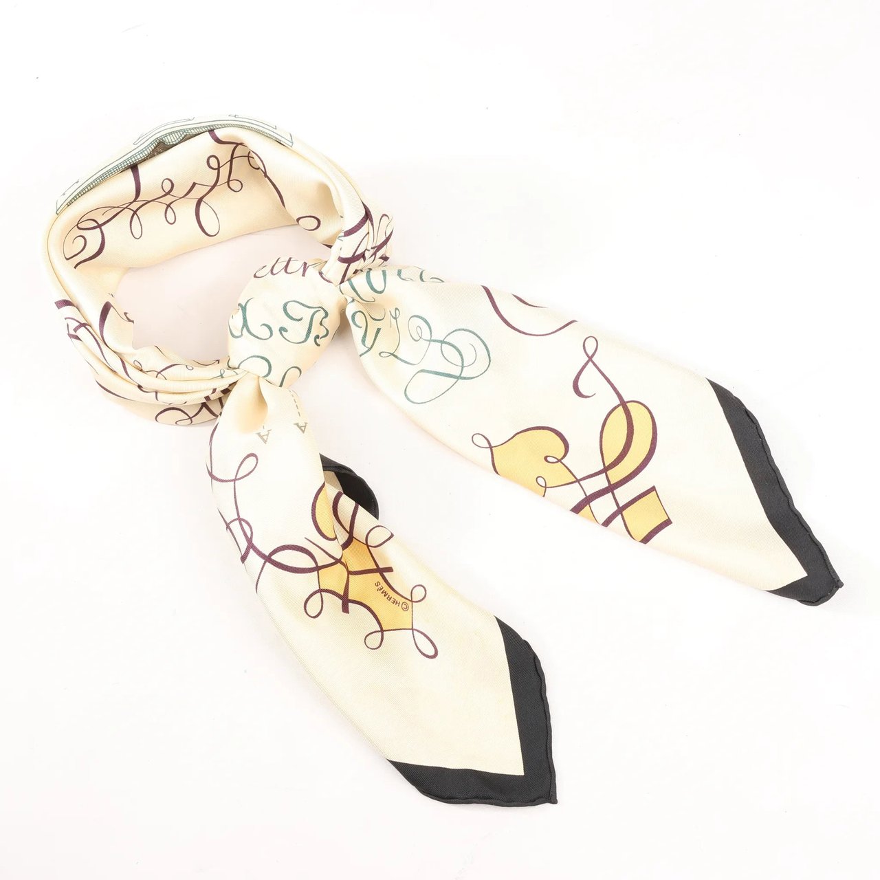 Hermès Hermès Carré 90 "L'ART D'ECRIRE" Silk handkerchief in Beige Beige