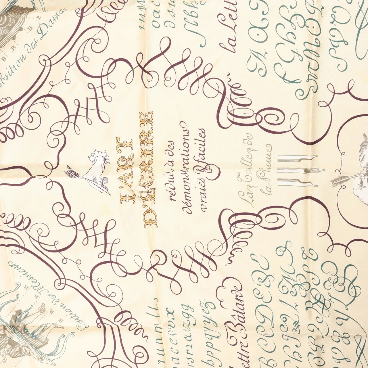 Hermès Hermès Carré 90 "L'ART D'ECRIRE" Silk handkerchief in Beige Beige