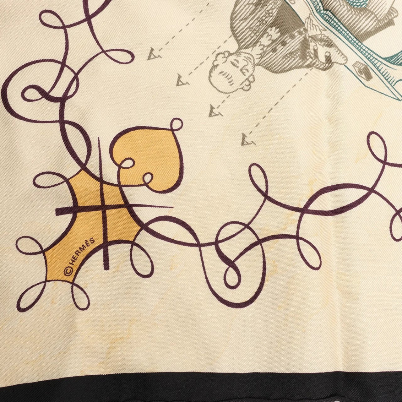 Hermès Hermès Carré 90 "L'ART D'ECRIRE" Silk handkerchief in Beige Beige