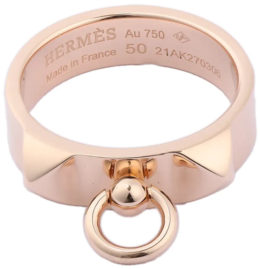 Hermès Hermes Collier de Chien Ring 750(PG) 6.5g 50 21AK270306 Goud