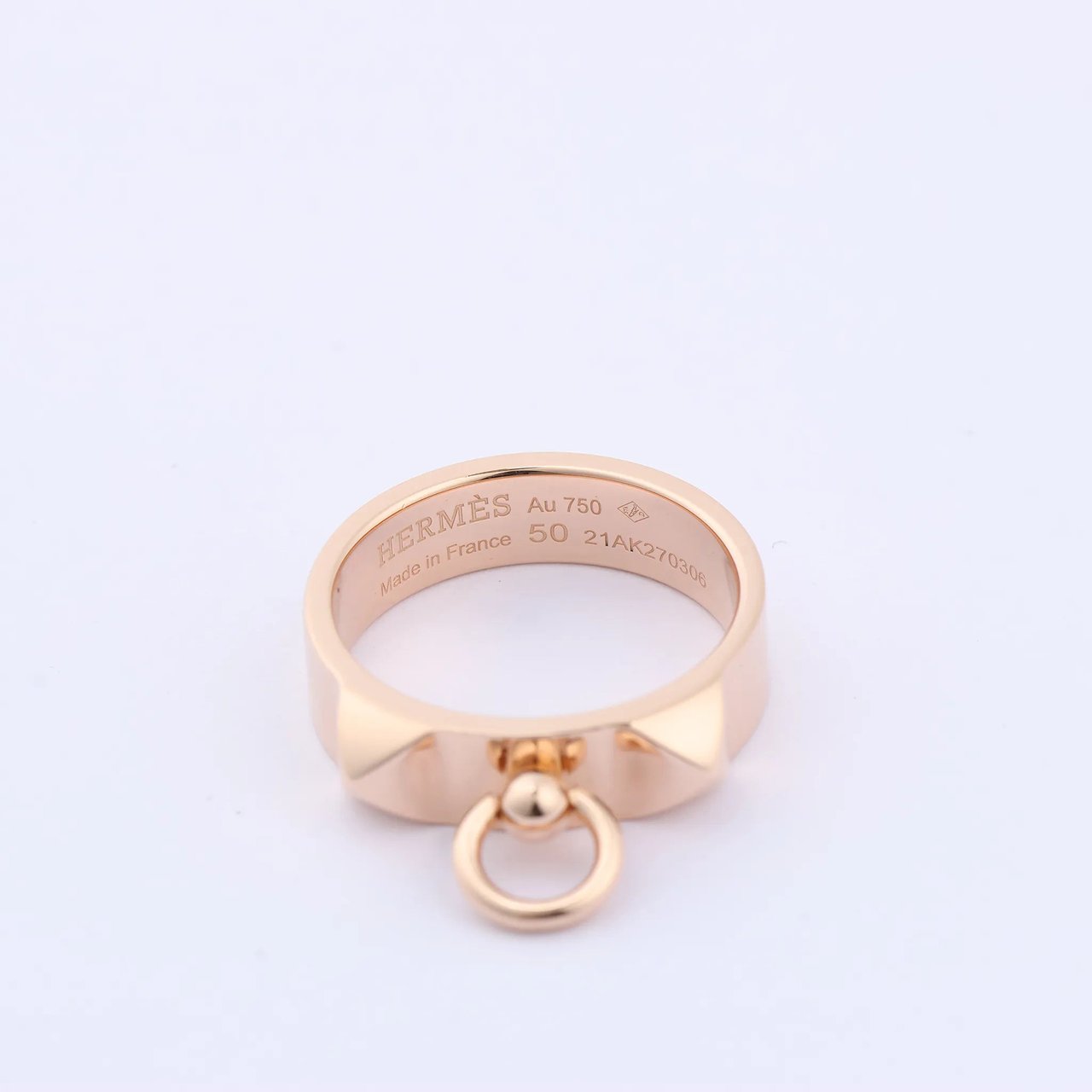 Hermès Hermes Collier de Chien Ring 750(PG) 6.5g 50 21AK270306 Goud