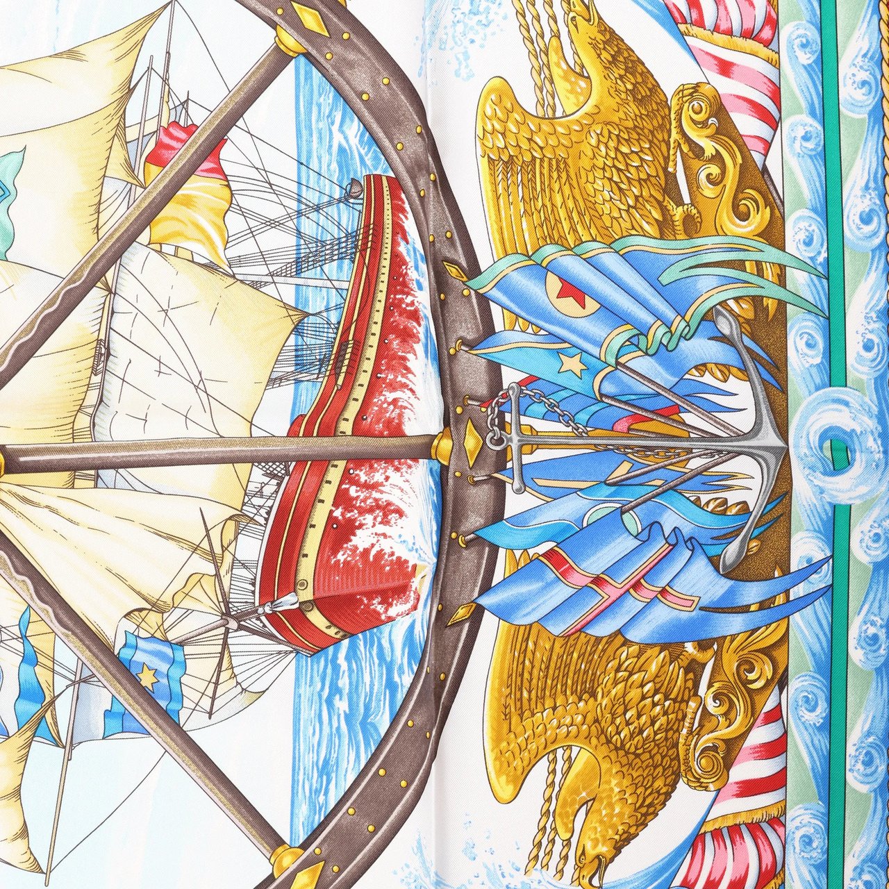 Hermès Hermès Carré 90 "VIVE LE VENT" Silk handkerchief in Red Rood