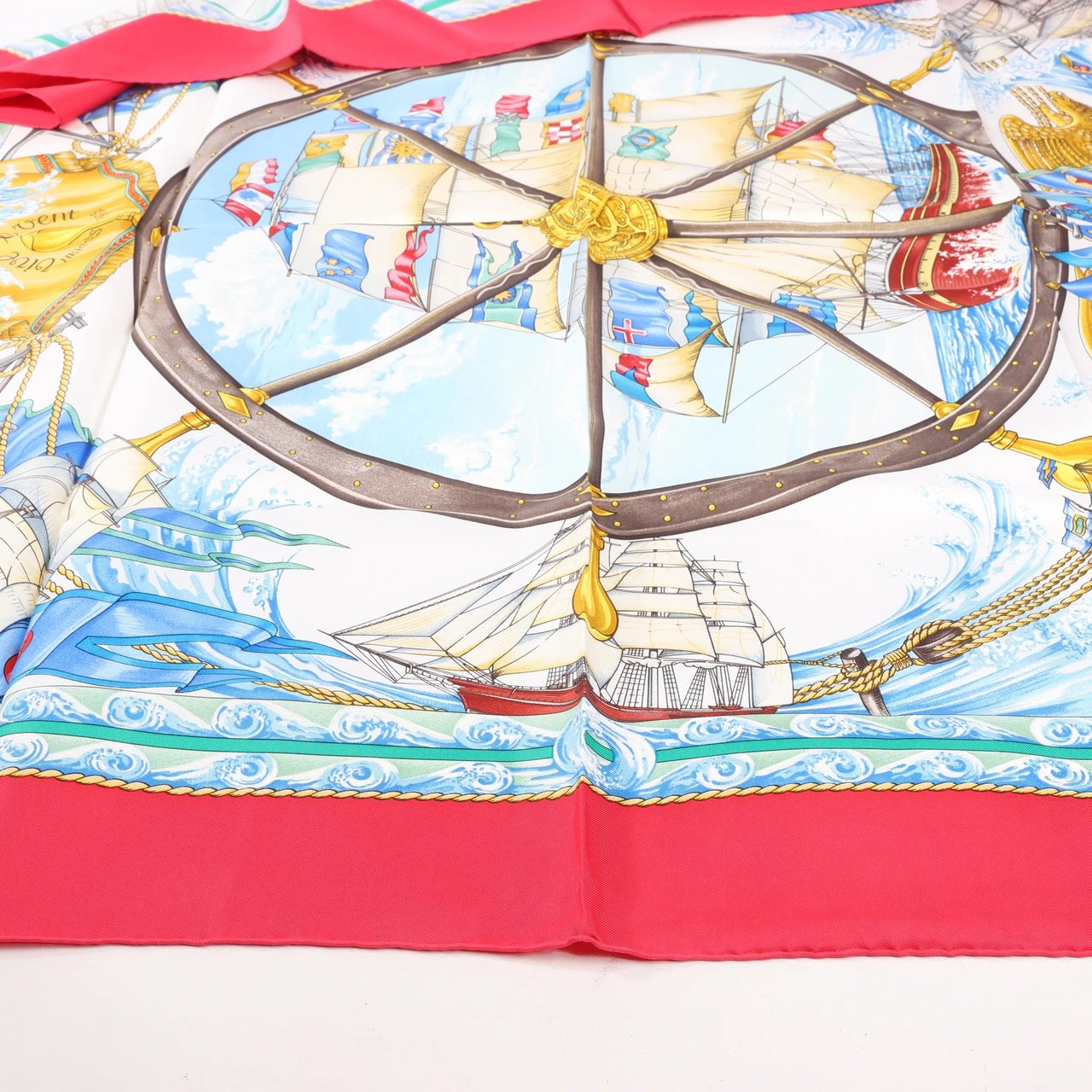 Hermès Hermès Carré 90 "VIVE LE VENT" Silk handkerchief in Red Rood