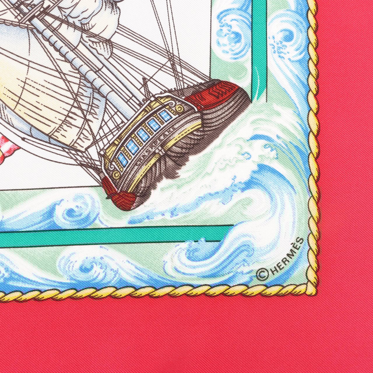 Hermès Hermès Carré 90 "VIVE LE VENT" Silk handkerchief in Red Rood