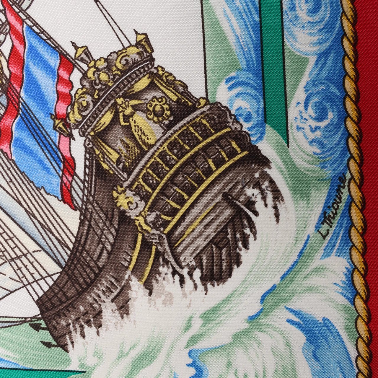 Hermès Hermès Carré 90 "VIVE LE VENT" Silk handkerchief in Red Rood