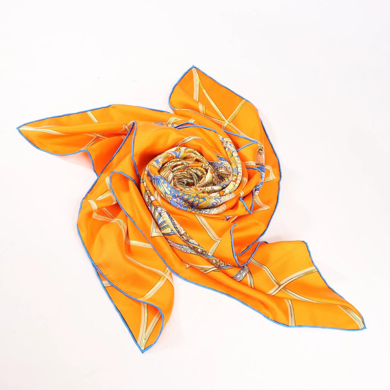 Hermès Hermès Carré 140 "LES DOMES CELESTES" Silk handkerchief in Orange Oranje