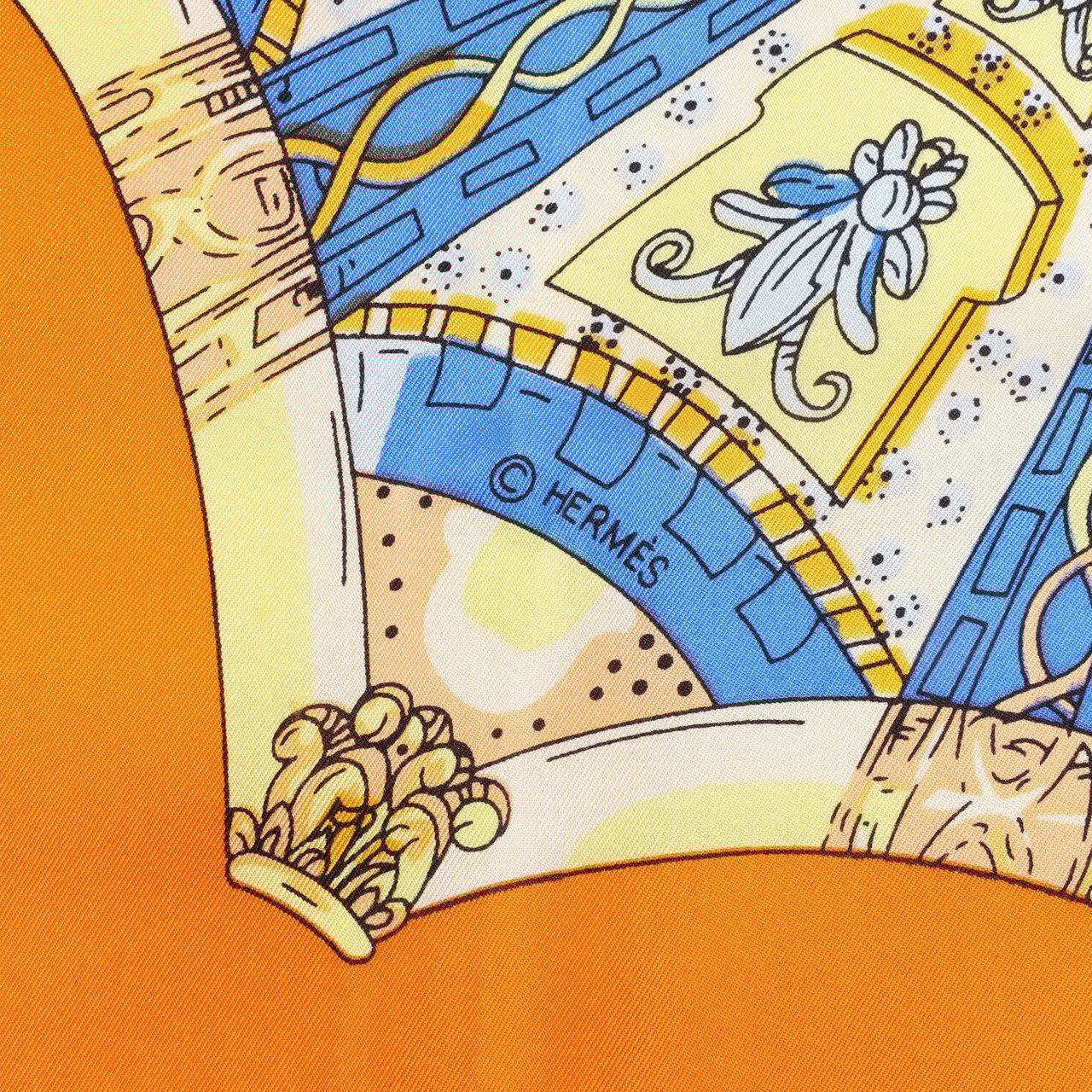 Hermès Hermès Carré 140 "LES DOMES CELESTES" Silk handkerchief in Orange Oranje