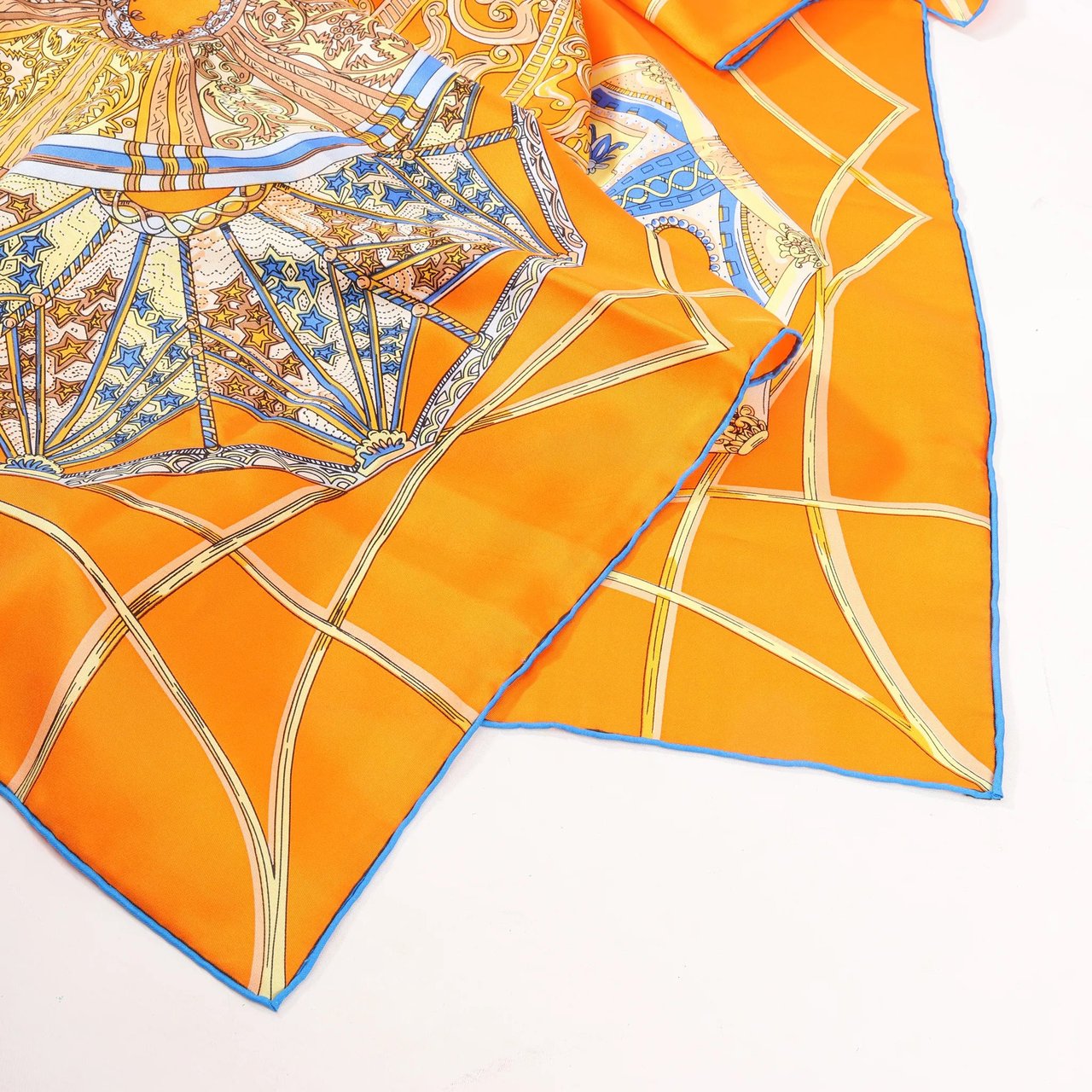 Hermès Hermès Carré 140 "LES DOMES CELESTES" Silk handkerchief in Orange Oranje