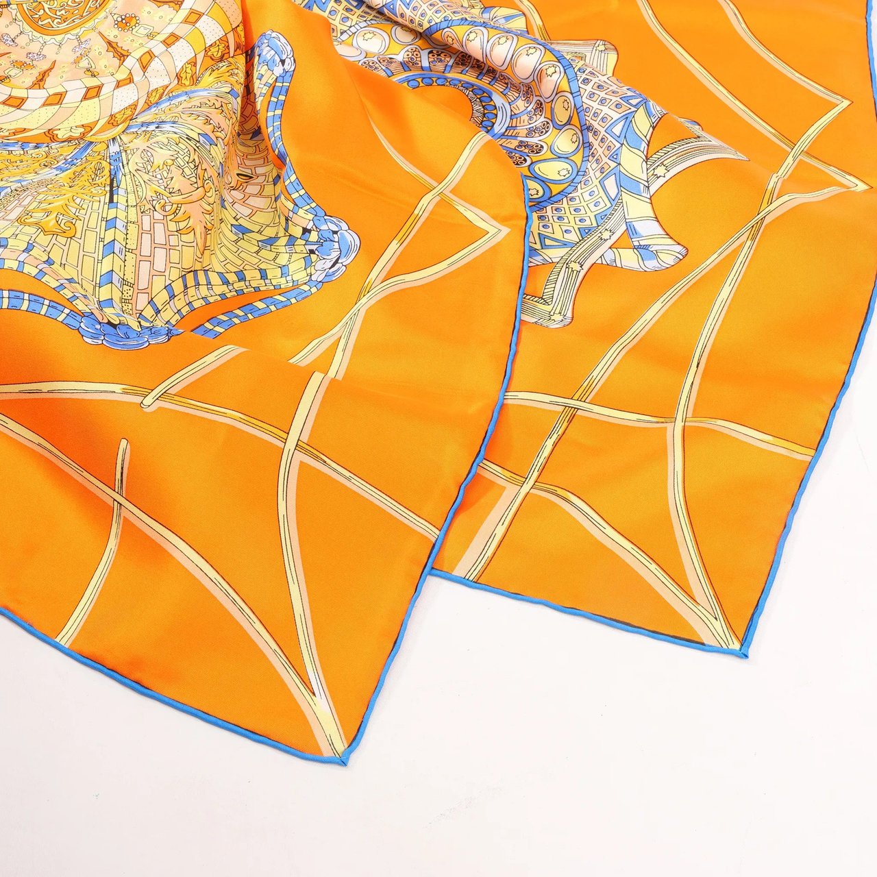 Hermès Hermès Carré 140 "LES DOMES CELESTES" Silk handkerchief in Orange Oranje