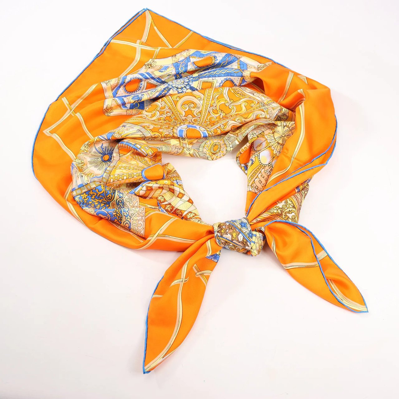 Hermès Hermès Carré 140 "LES DOMES CELESTES" Silk handkerchief in Orange Oranje