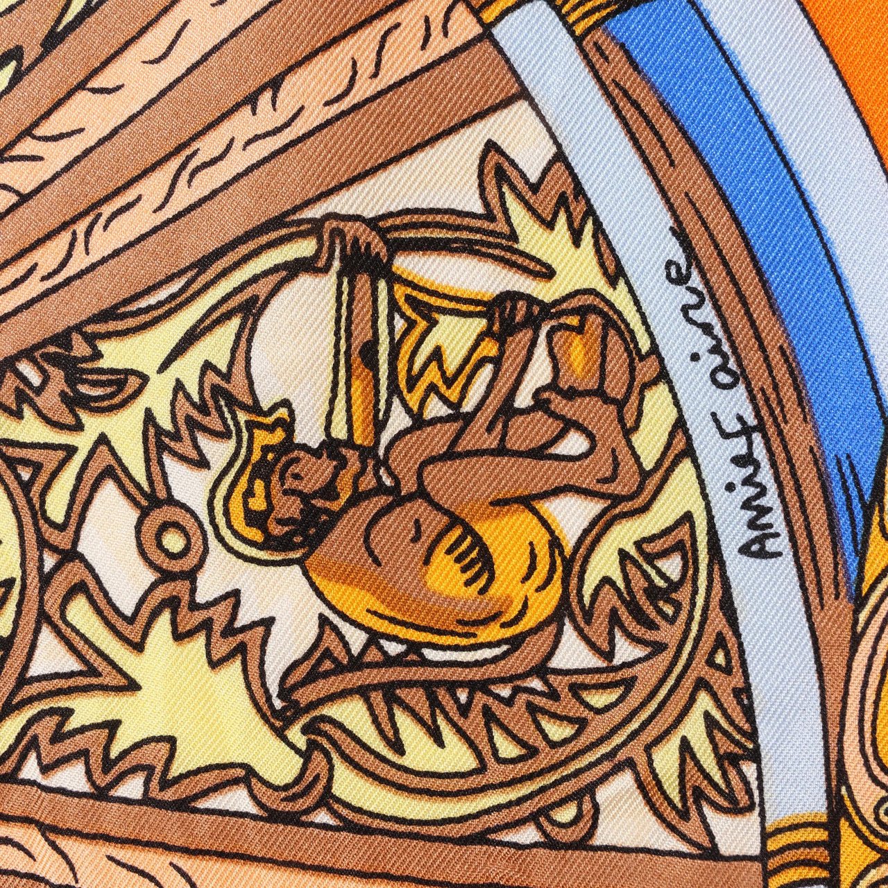 Hermès Hermès Carré 140 "LES DOMES CELESTES" Silk handkerchief in Orange Oranje