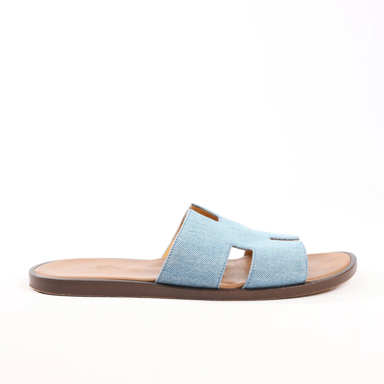 Hermès HERMES Izmir Denim Sandals in Light Blue, Size 43 EU Divers