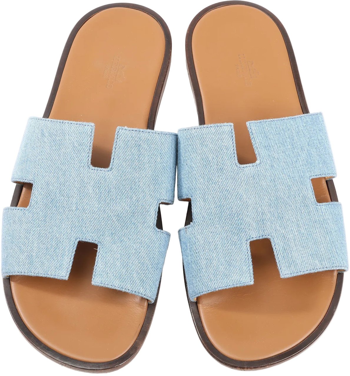 Hermès HERMES Izmir Denim Sandals in Light Blue, Size 43 EU Divers