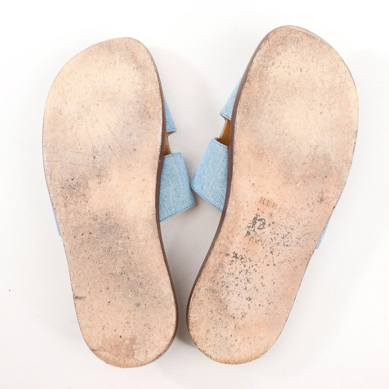 Hermès HERMES Izmir Denim Sandals in Light Blue, Size 43 EU Divers