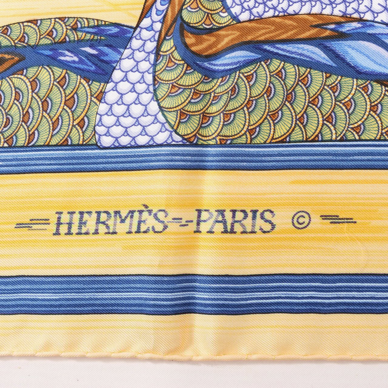 Hermès Hermès Carré 90 "La Mare aux Canards" Silk handkerchief in Yellow Geel