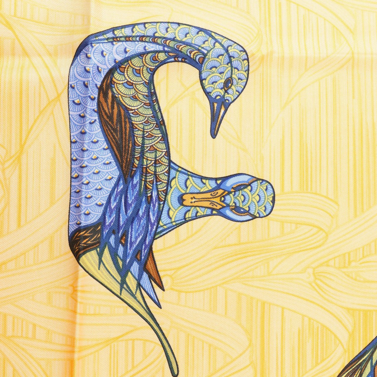 Hermès Hermès Carré 90 "La Mare aux Canards" Silk handkerchief in Yellow Geel