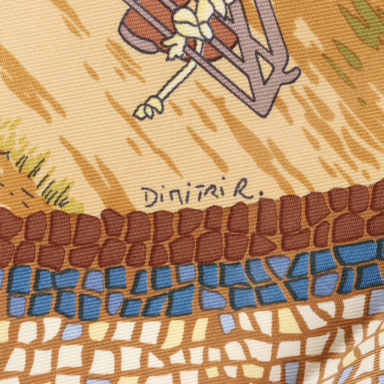 Hermès Hermès Carré 90 "SOUS LE CEDRE" Silk handkerchief in Brown Bruin