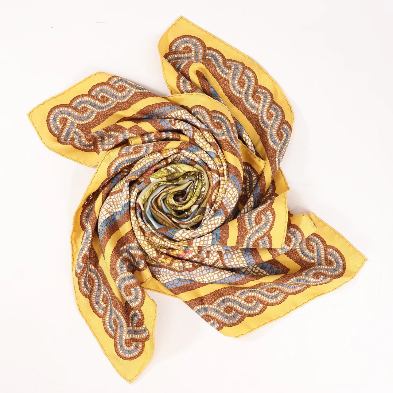 Hermès Hermès Carré 90 "SOUS LE CEDRE" Silk handkerchief in Brown Bruin