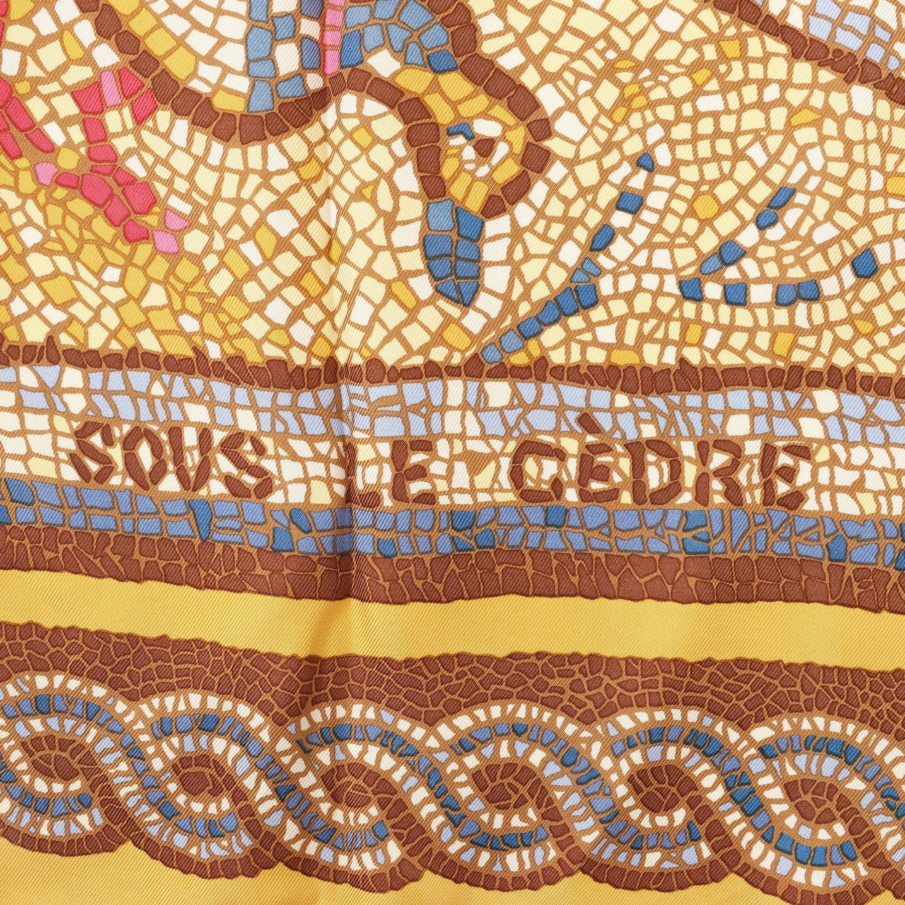 Hermès Hermès Carré 90 "SOUS LE CEDRE" Silk handkerchief in Brown Bruin