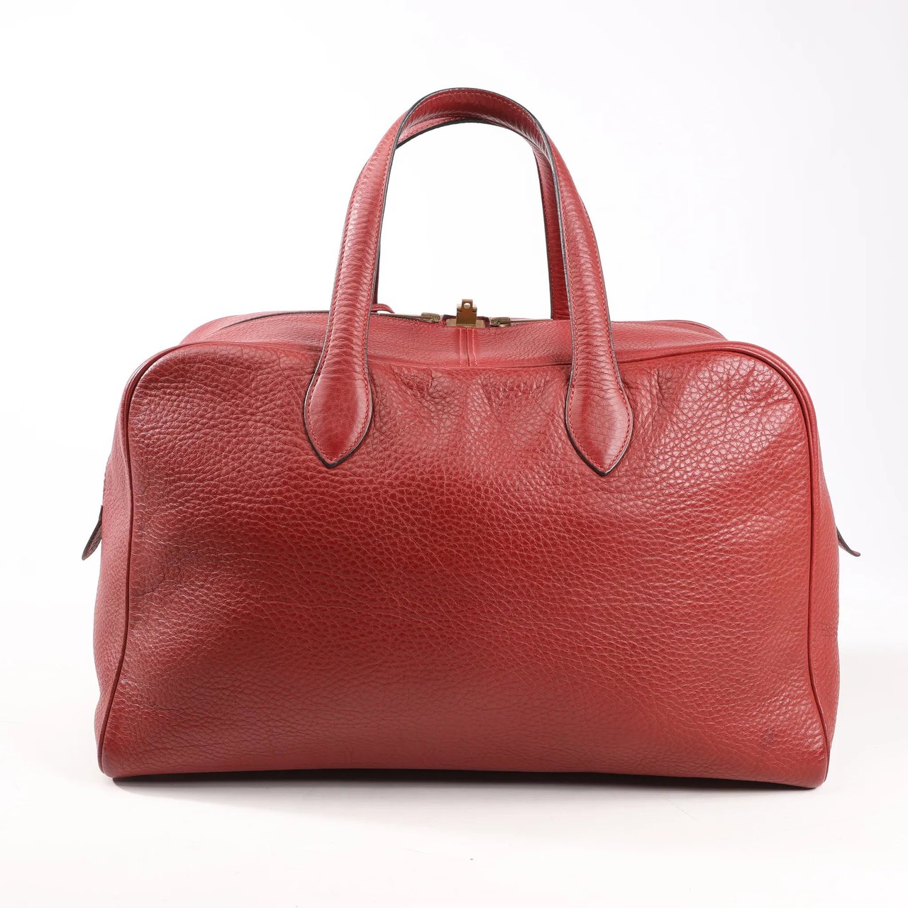 Hermès HERMES Victoria 43 Taurillon Clemence Gold Metal Fittings in Rouge H □D: 2000 Rood