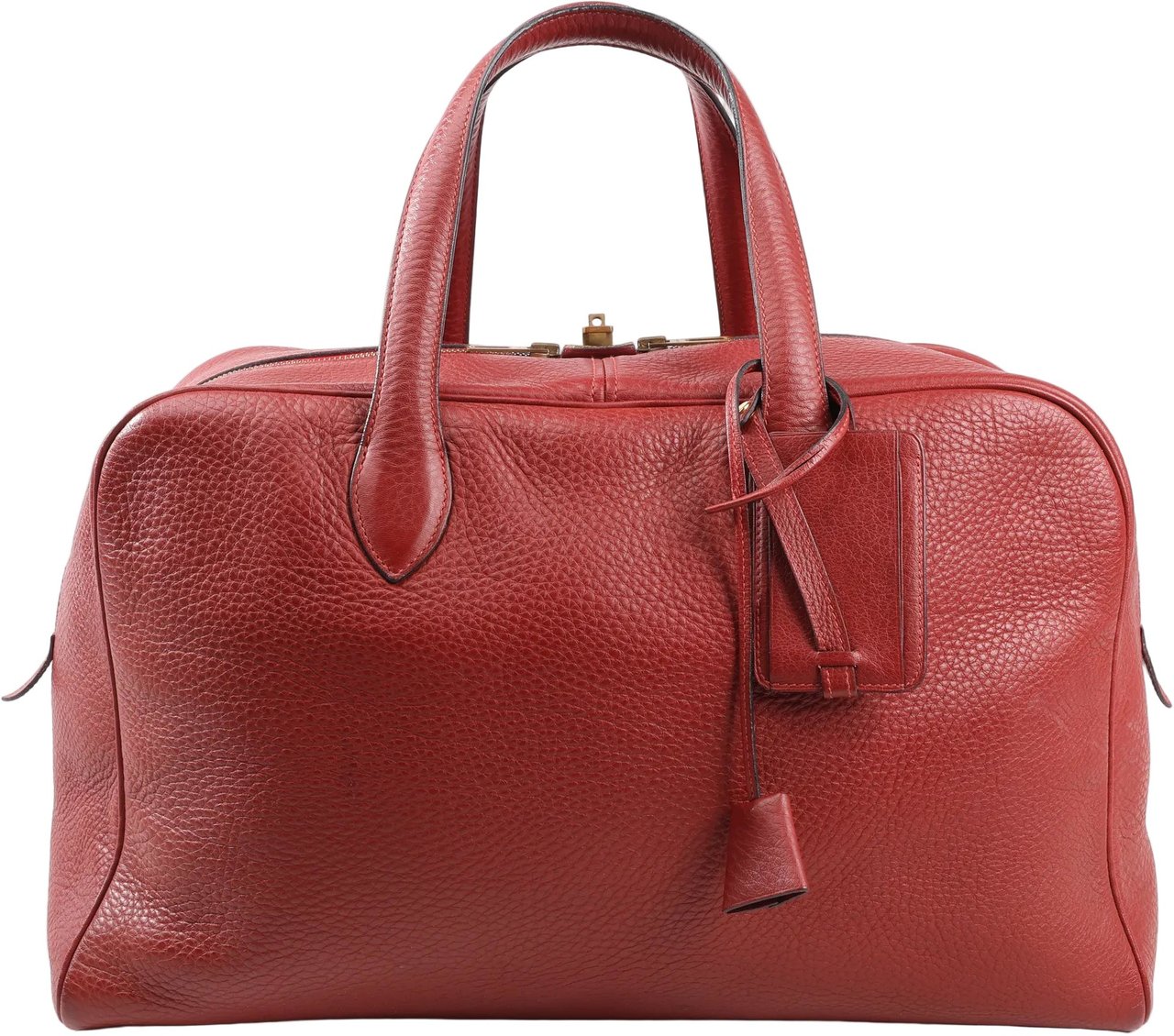 Hermès HERMES Victoria 43 Taurillon Clemence Gold Metal Fittings in Rouge H □D: 2000 Rood